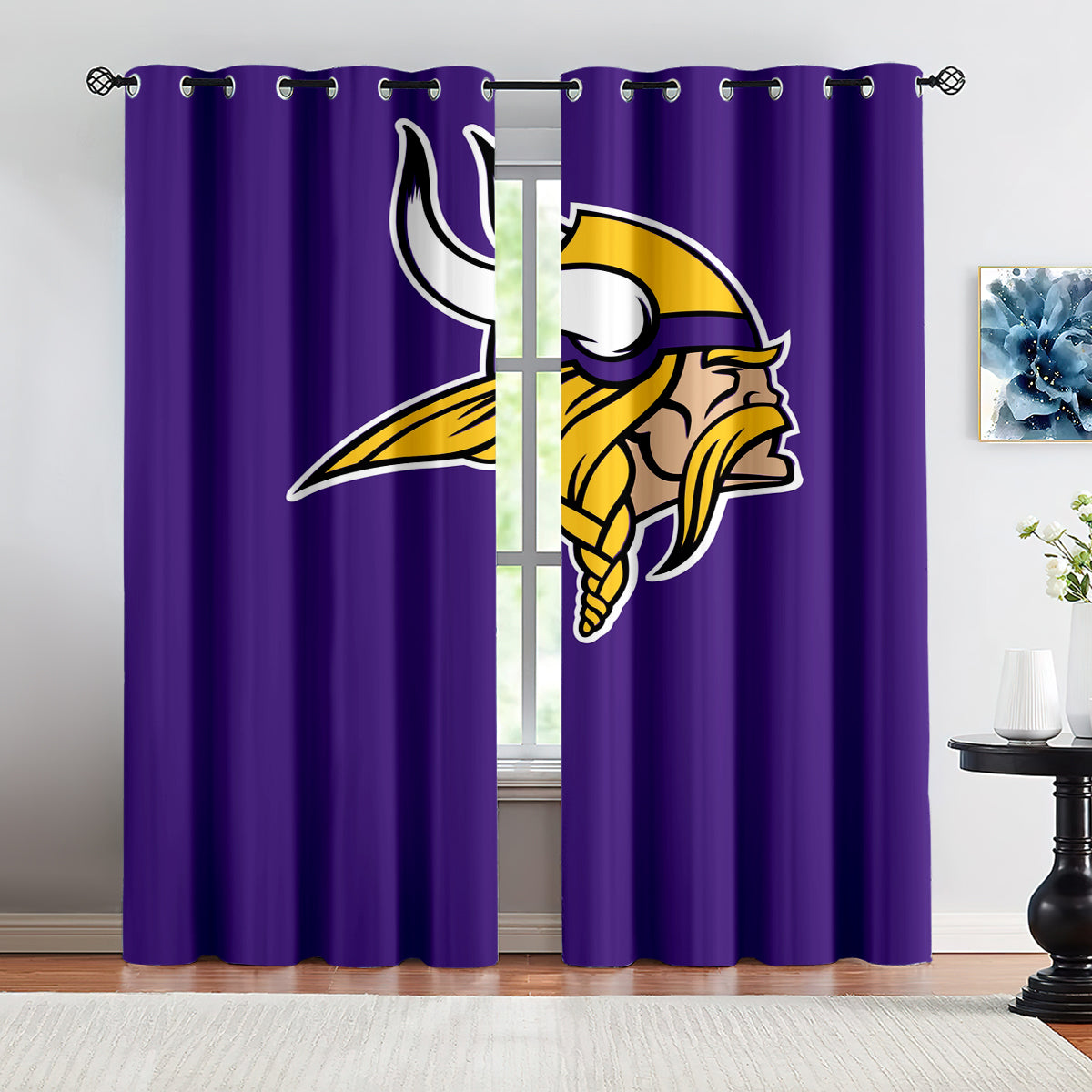 Minnesota Vikings Football Team Blackout Curtains Drapes For Window Treatment Set