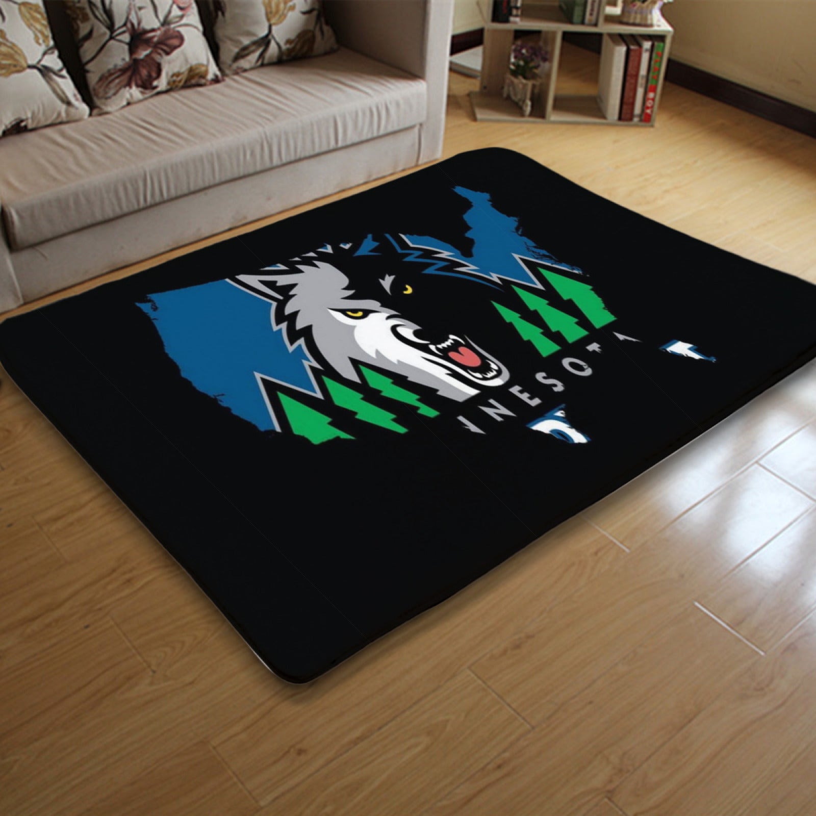 Minnesota Basketball Timberwolves Carpet Living Room Bedroom Mats Kitchen Bathroom Rugs