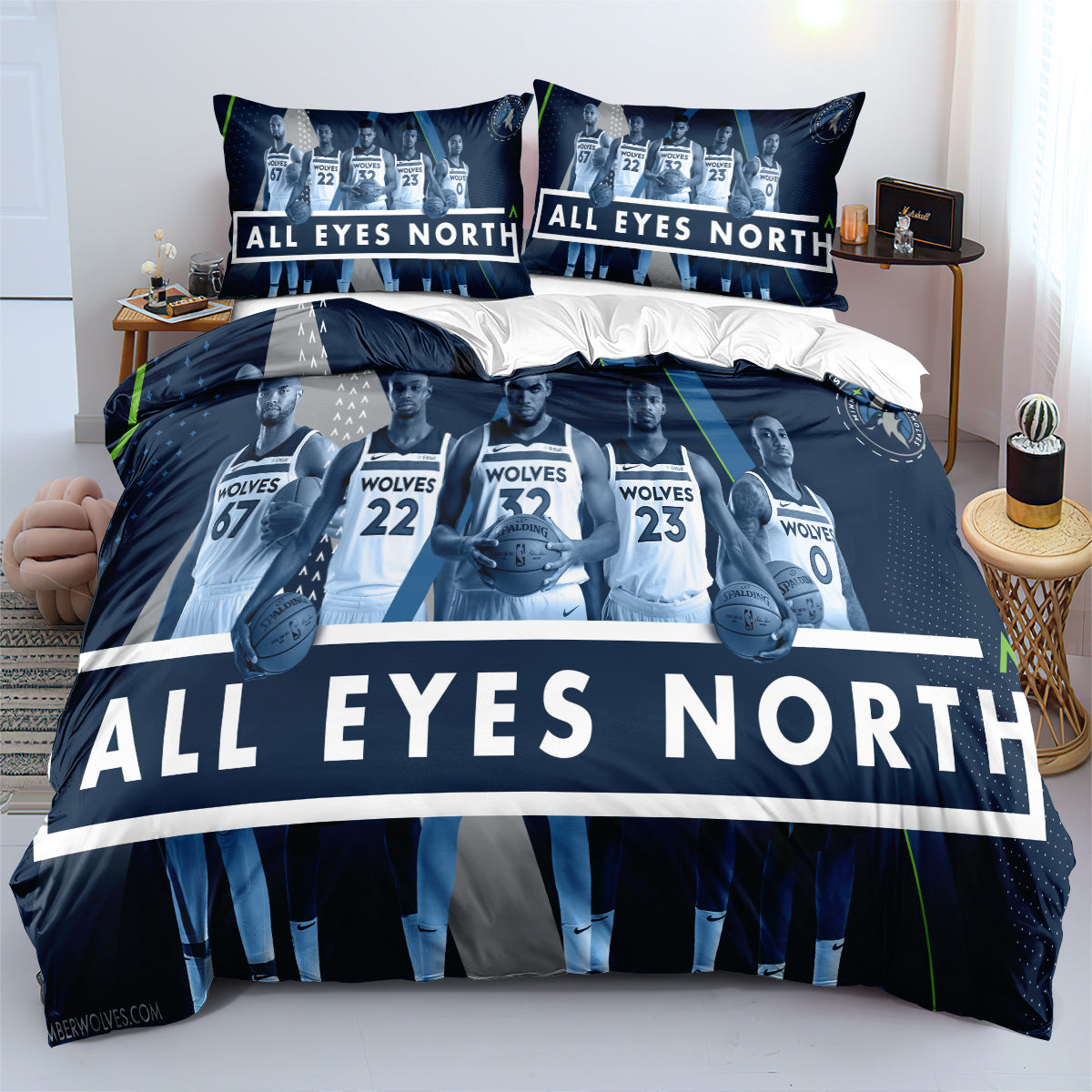 Minnesota Basketball Timberwolves Bedding Set Quilt Cover Without Filler