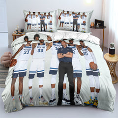 Minnesota Basketball Timberwolves Bedding Set Quilt Cover Without Filler