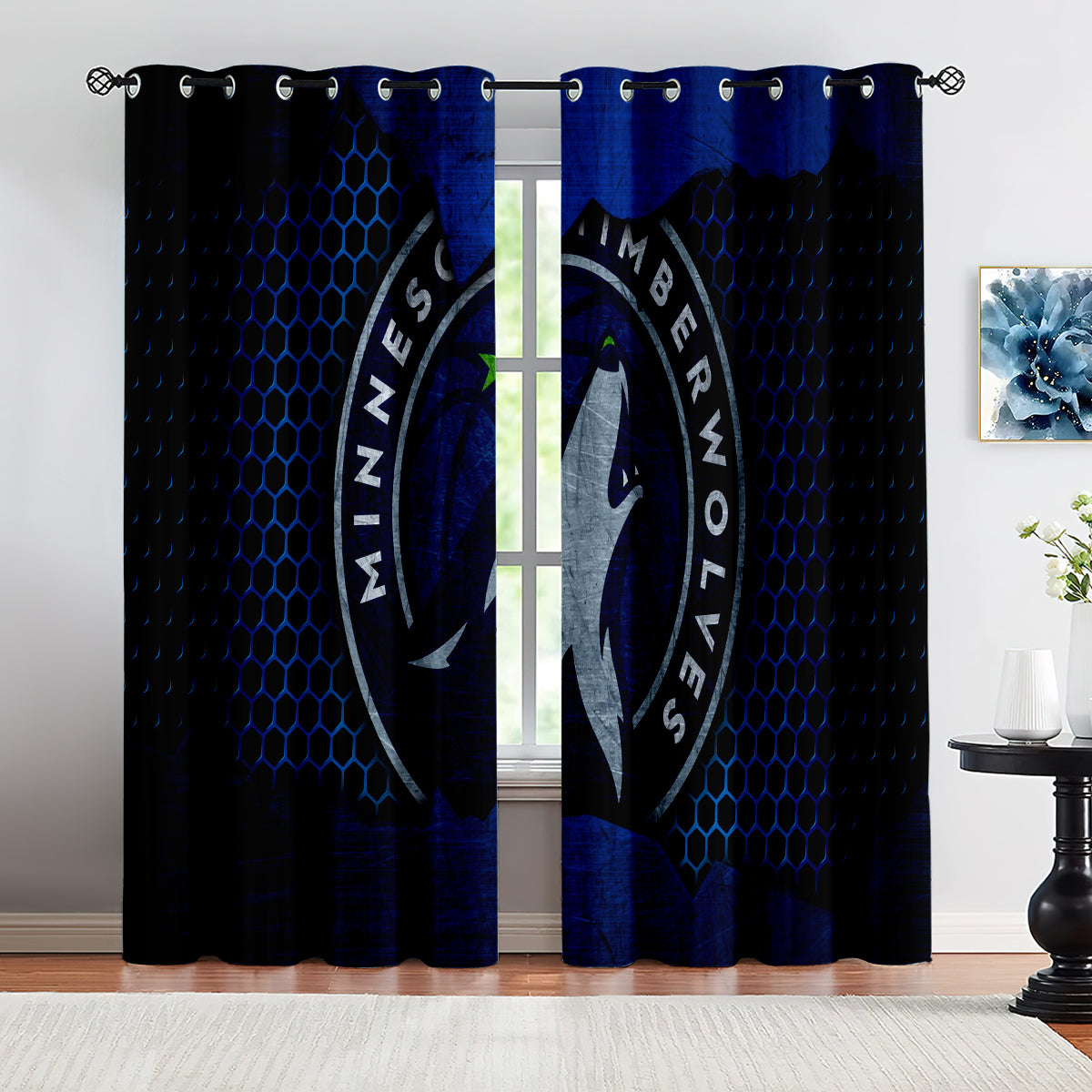 Minnesota Basketball Timberwolves  Blackout Curtains Drapes For Window Treatment Set