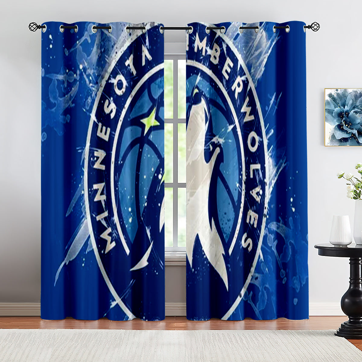 Minnesota Basketball Timberwolves  Blackout Curtains Drapes For Window Treatment Set