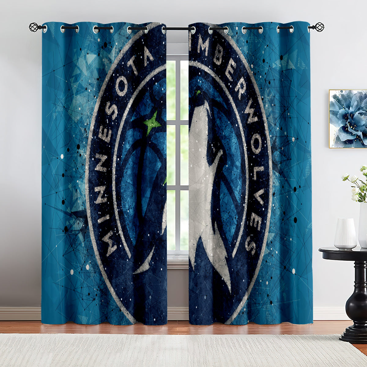 Minnesota Basketball Timberwolves  Blackout Curtains Drapes For Window Treatment Set