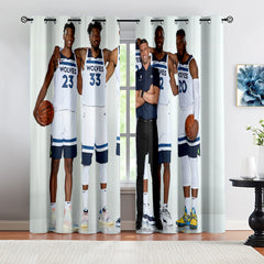 Minnesota Basketball Timberwolves  Blackout Curtains Drapes For Window Treatment Set