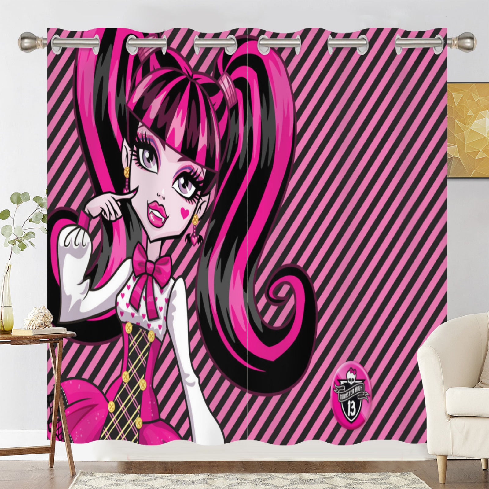 Monster High Blackout Curtains Drapes for Window Treatment Set