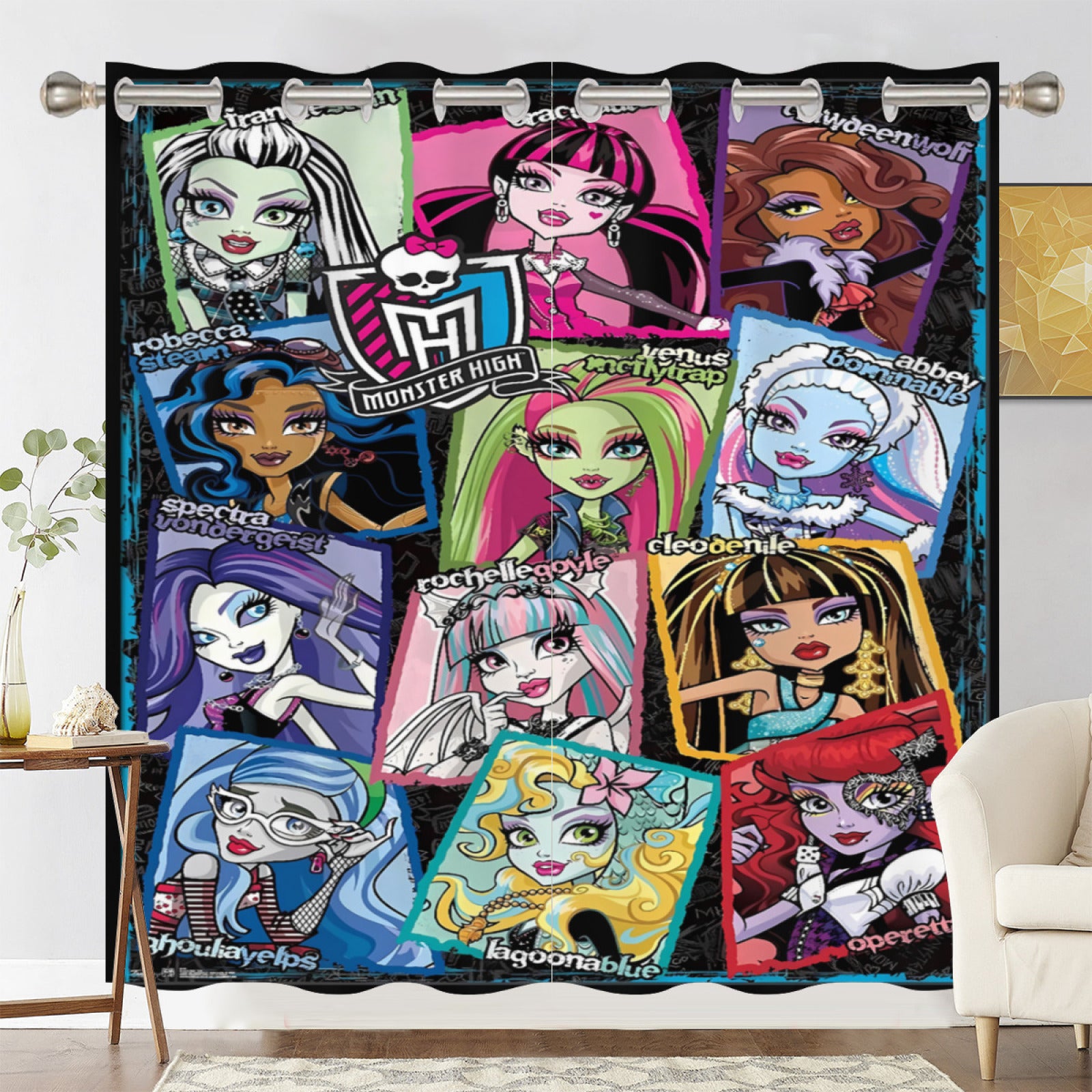 Monster High Blackout Curtains Drapes for Window Treatment Set