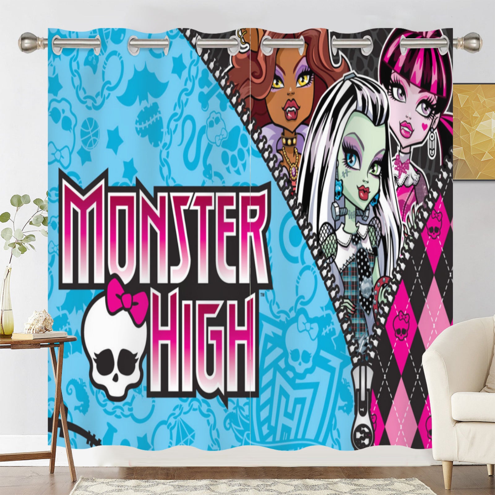 Monster High Blackout Curtains Drapes for Window Treatment Set