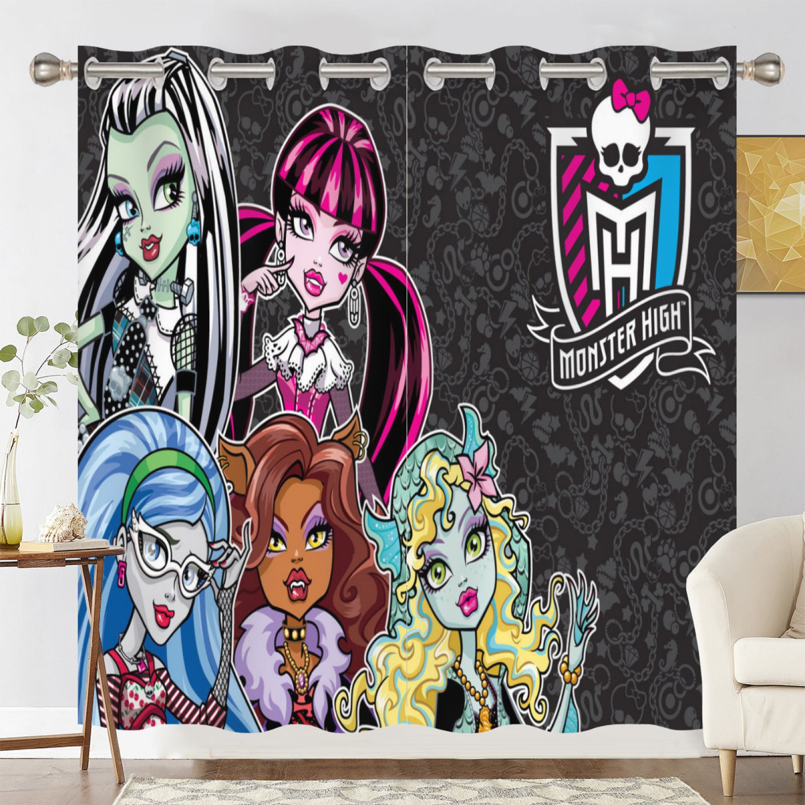 Monster High Blackout Curtains Drapes for Window Treatment Set