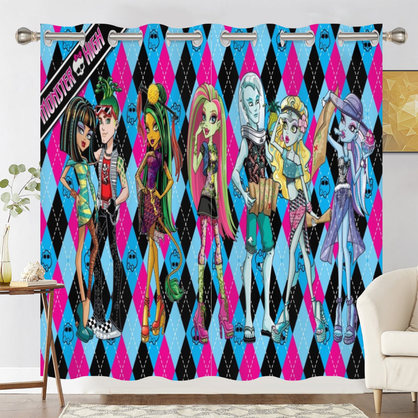 Monster High Blackout Curtains Drapes for Window Treatment Set