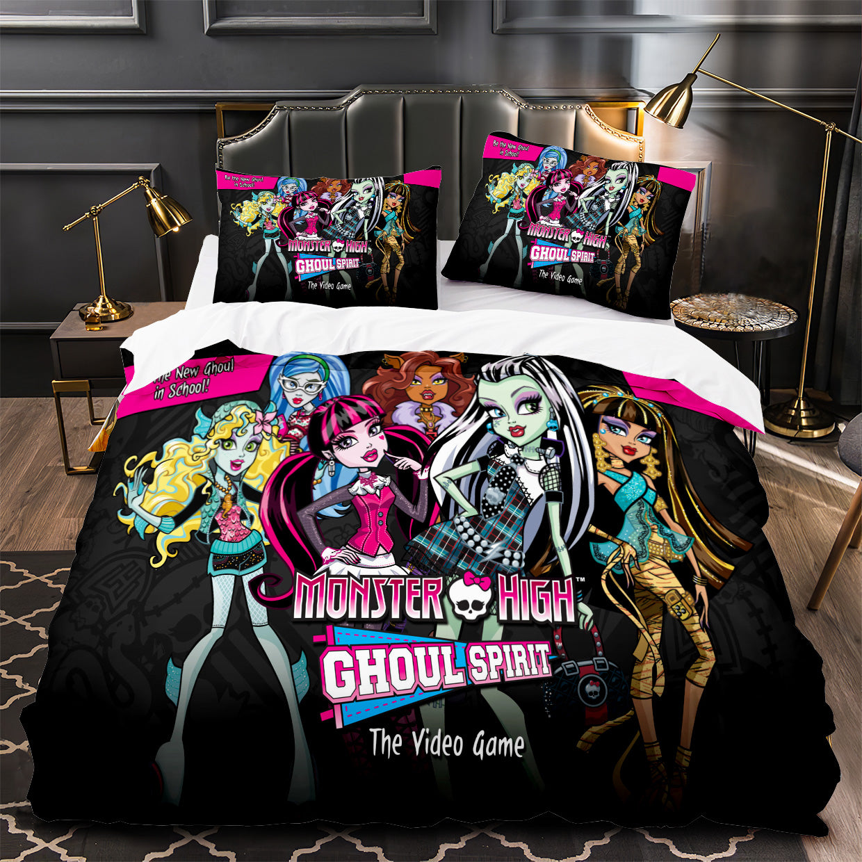 Monster High Duvet Cover Quilt Case Pillowcase Bedding Set Without Filler