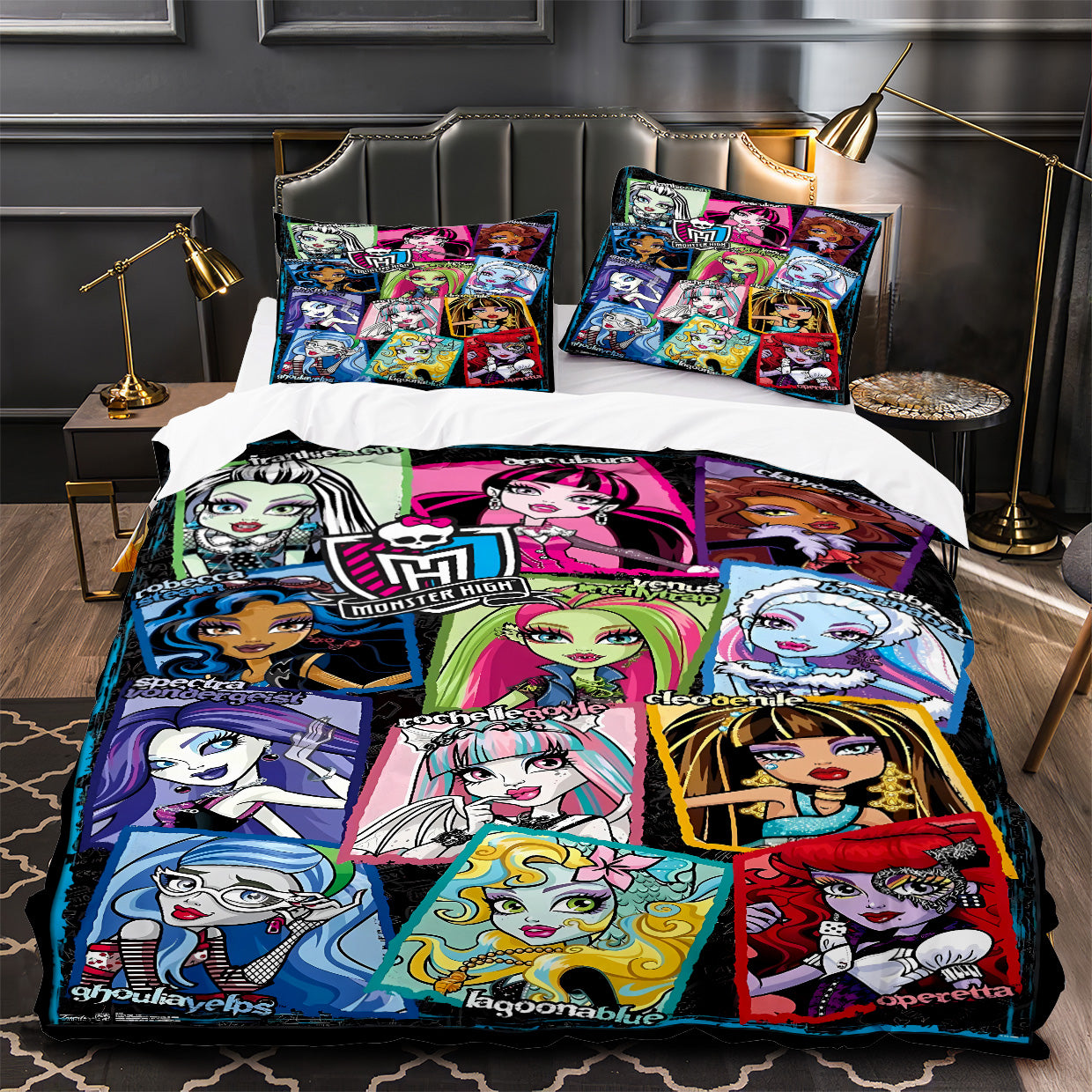 Monster High Duvet Cover Quilt Case Pillowcase Bedding Set Without Filler
