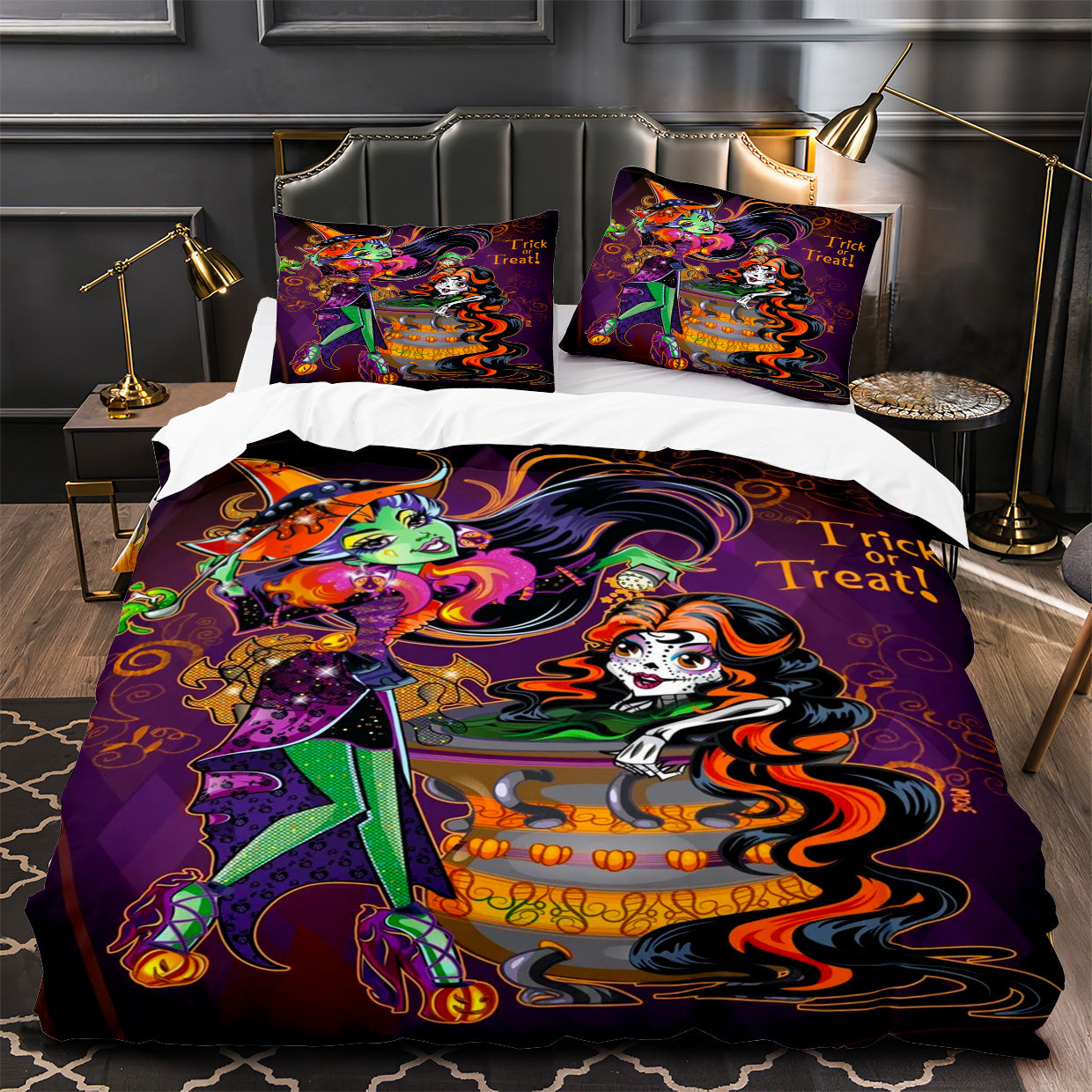 Monster High Duvet Cover Quilt Case Pillowcase Bedding Set Without Filler
