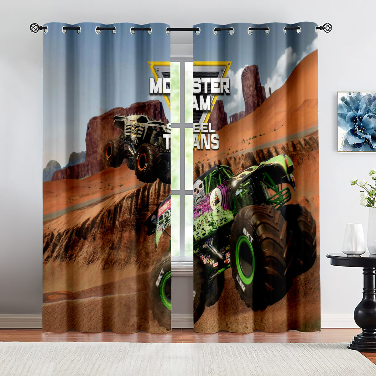 Monster Jam Blackout Curtains Drapes For Window Treatment Set