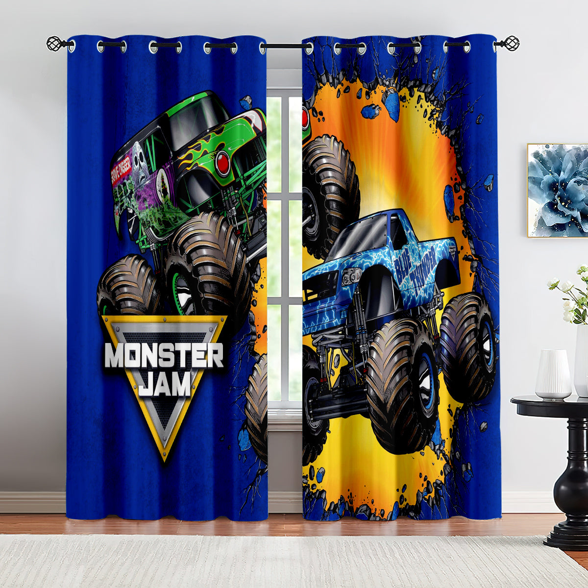 Monster Jam Blackout Curtains Drapes For Window Treatment Set