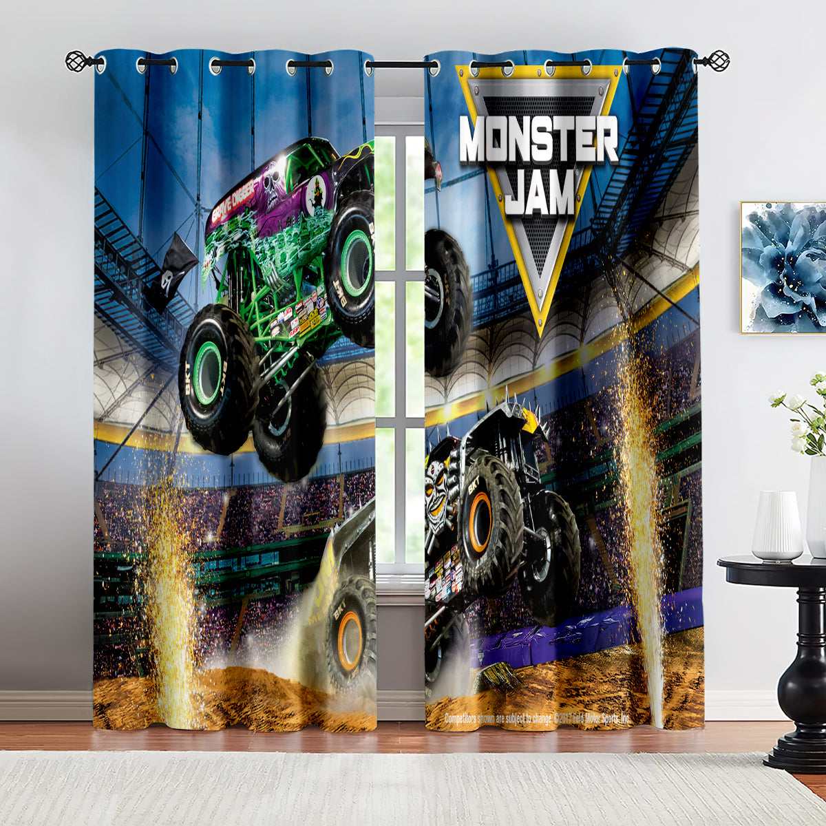 Monster Jam Blackout Curtains Drapes For Window Treatment Set