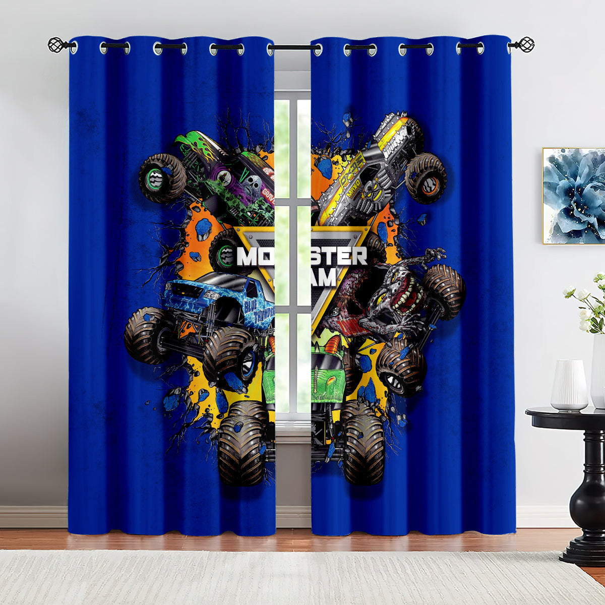 Monster Jam Blackout Curtains Drapes For Window Treatment Set