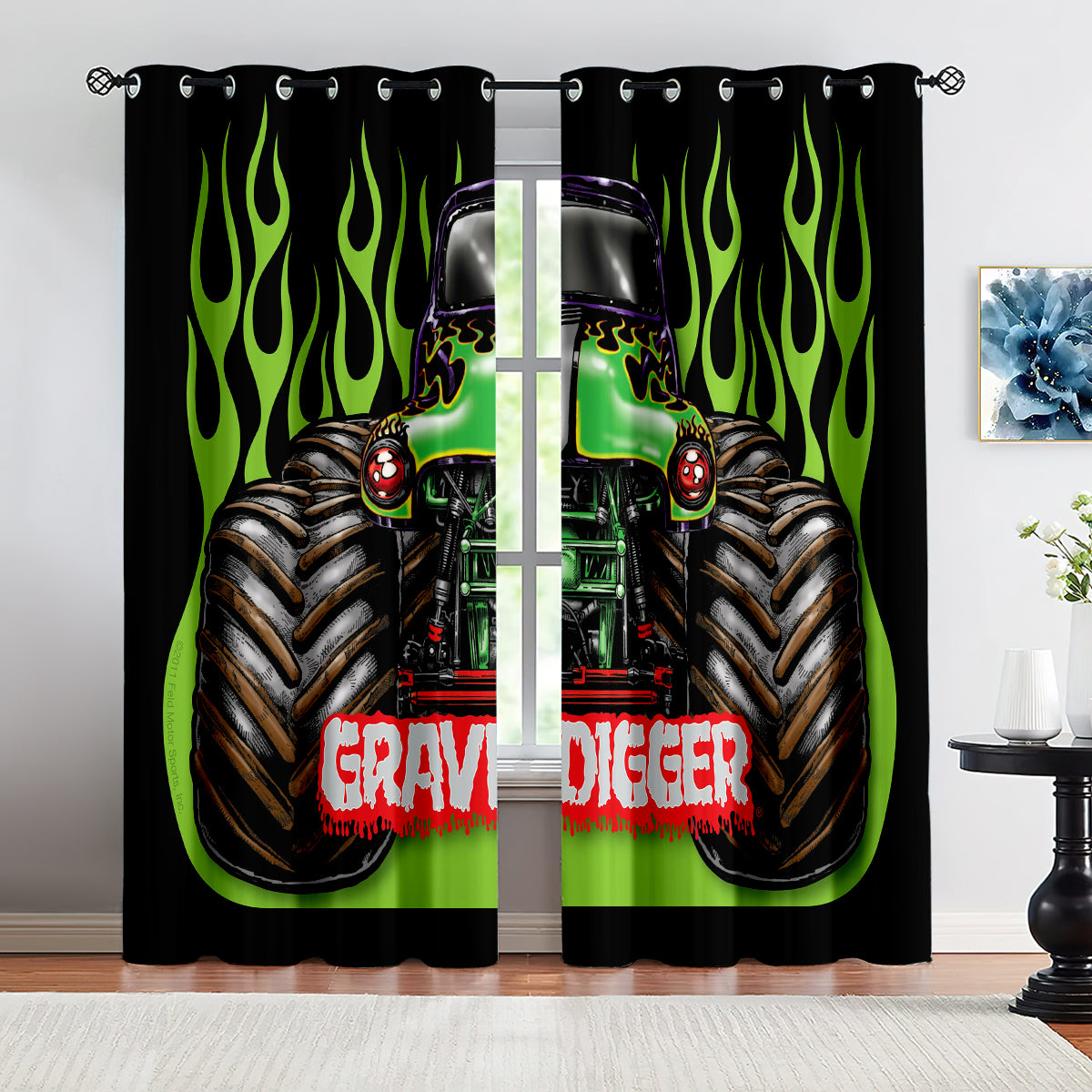 Monster Jam Blackout Curtains Drapes For Window Treatment Set