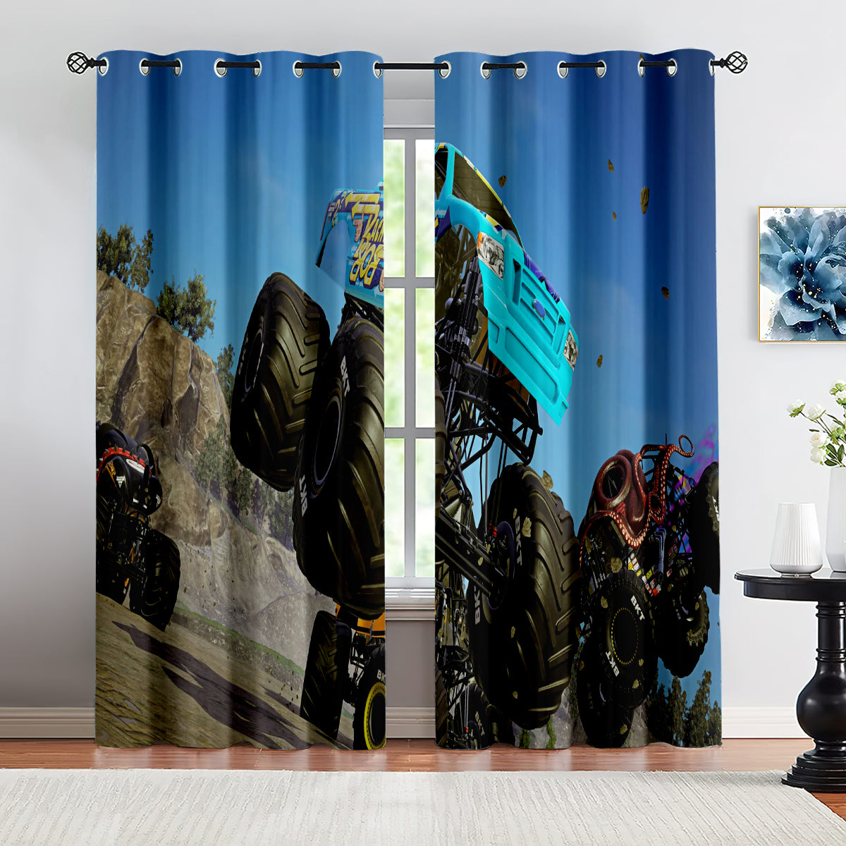 Monster Jam Blackout Curtains Drapes For Window Treatment Set