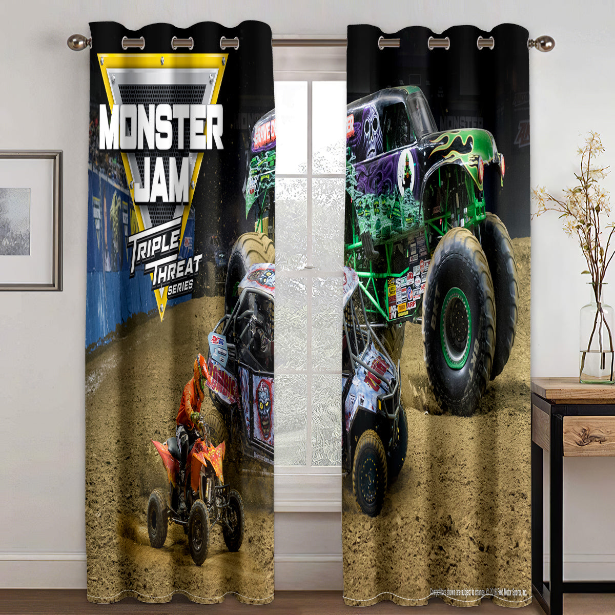 Monster Jam Blackout Curtains Drapes For Window Treatment Set