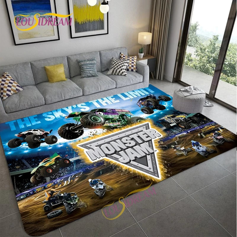 Monster Truck Monster Jam Cosplay Carpet Living Room Bedroom Sofa Rug Door Mat