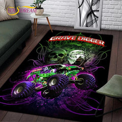 Monster Truck Monster Jam Cosplay Carpet Living Room Bedroom Sofa Rug Door Mat