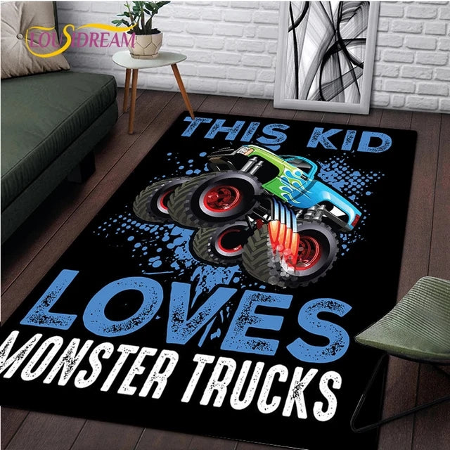 Monster Truck Monster Jam Cosplay Carpet Living Room Bedroom Sofa Rug Door Mat