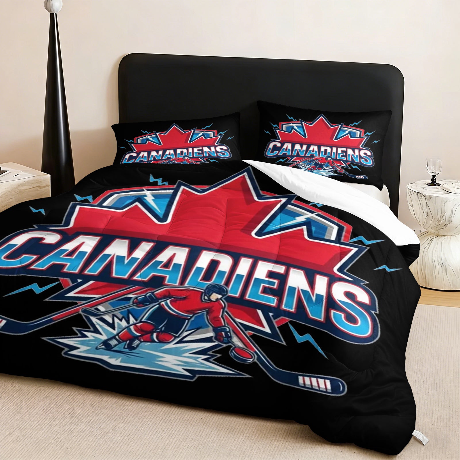 Montreal Canadiens Hockey League Comforter Pillowcase Sets Blanket All Season Reversible Quilted Duvet