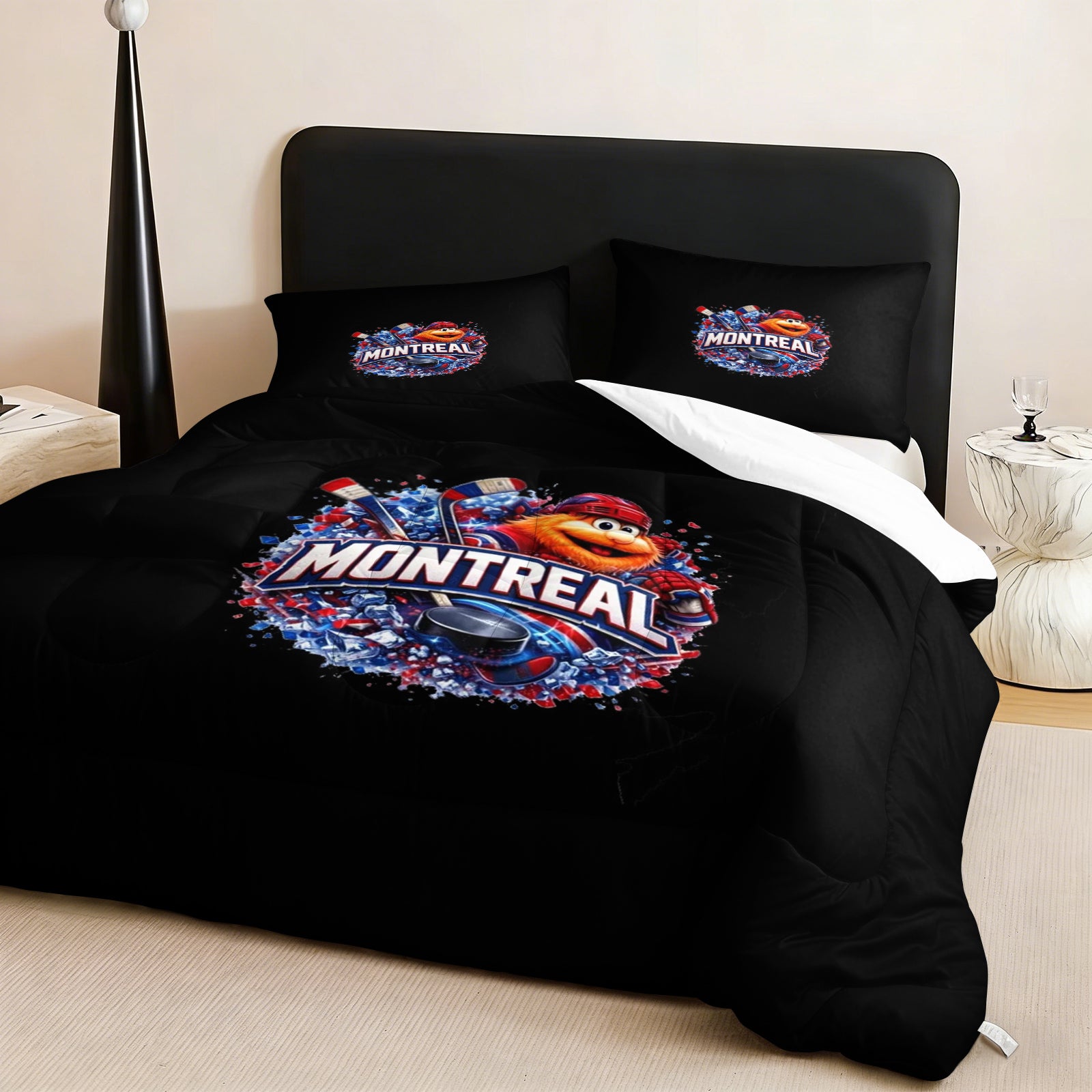 Montreal Canadiens Hockey League Comforter Pillowcase Sets Blanket All Season Reversible Quilted Duvet