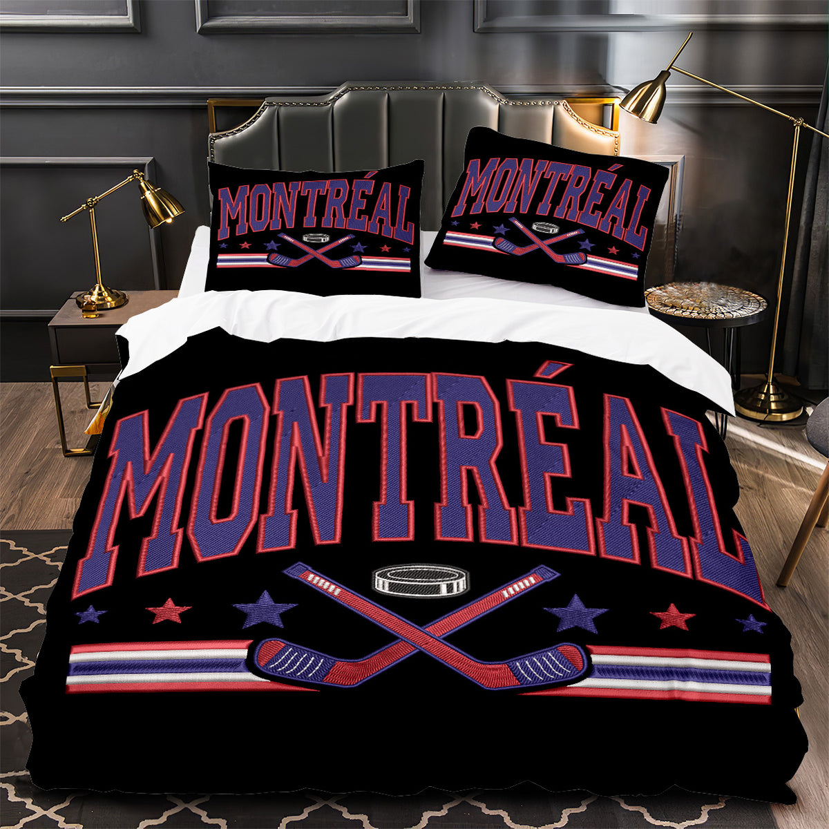 Montreal Canadiens Hockey Duvet Cover Quilt Case Pillowcase Bedding Set Without Filler