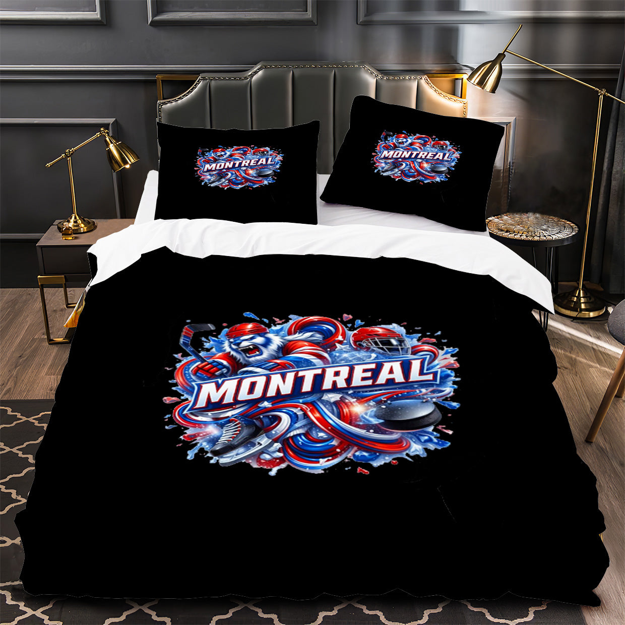 Montreal Canadiens Hockey Duvet Cover Quilt Case Pillowcase Bedding Set Without Filler