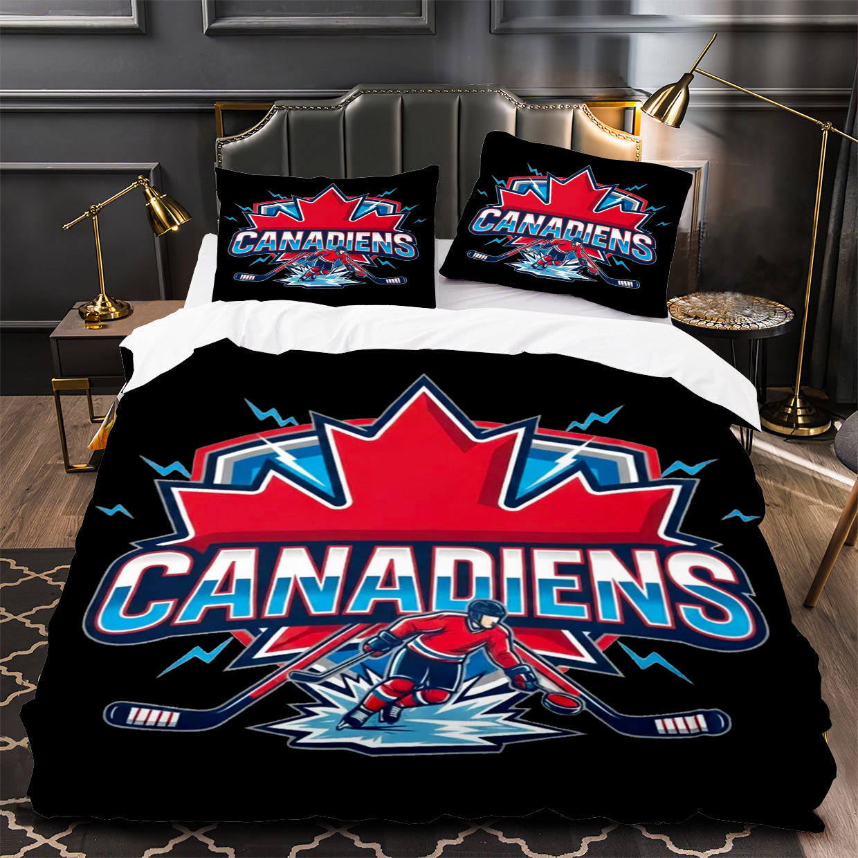 Montreal Canadiens Hockey Duvet Cover Quilt Case Pillowcase Bedding Set Without Filler