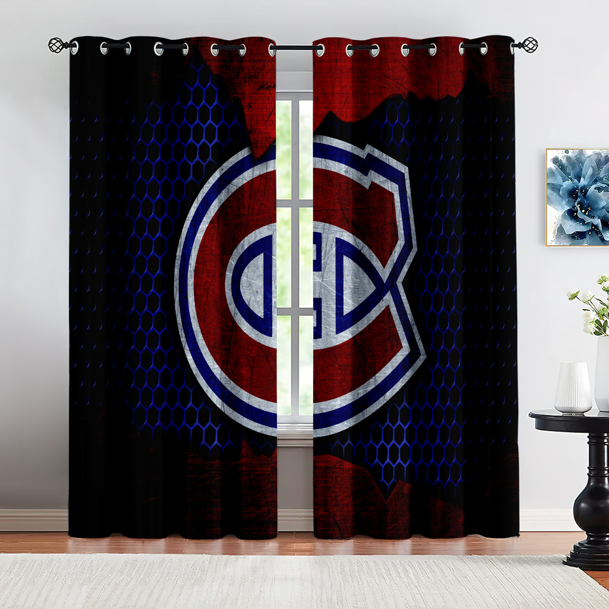 Montreal Canadiens Hockey League Blackout Curtains Drapes For Window Treatment Set
