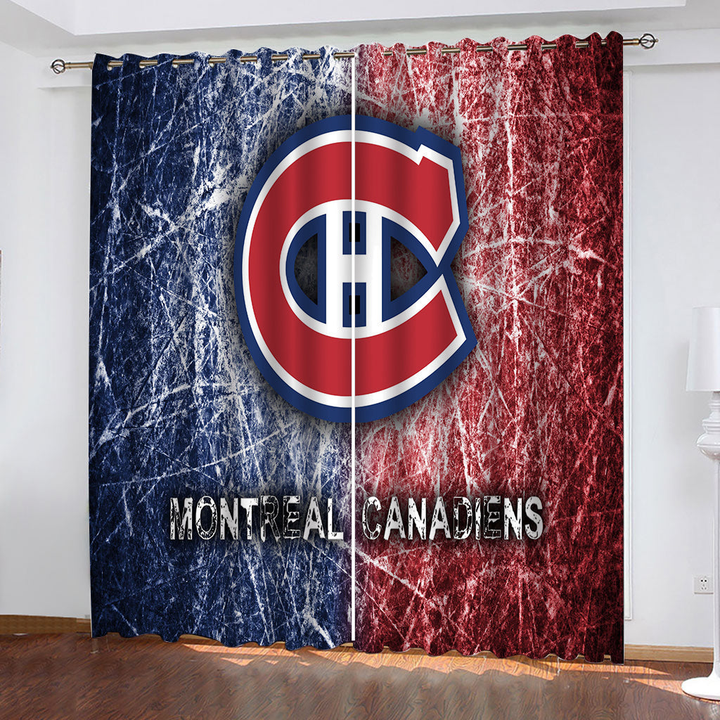 Montreal Canadiens Hockey League Blackout Curtains Drapes For Window Treatment Set