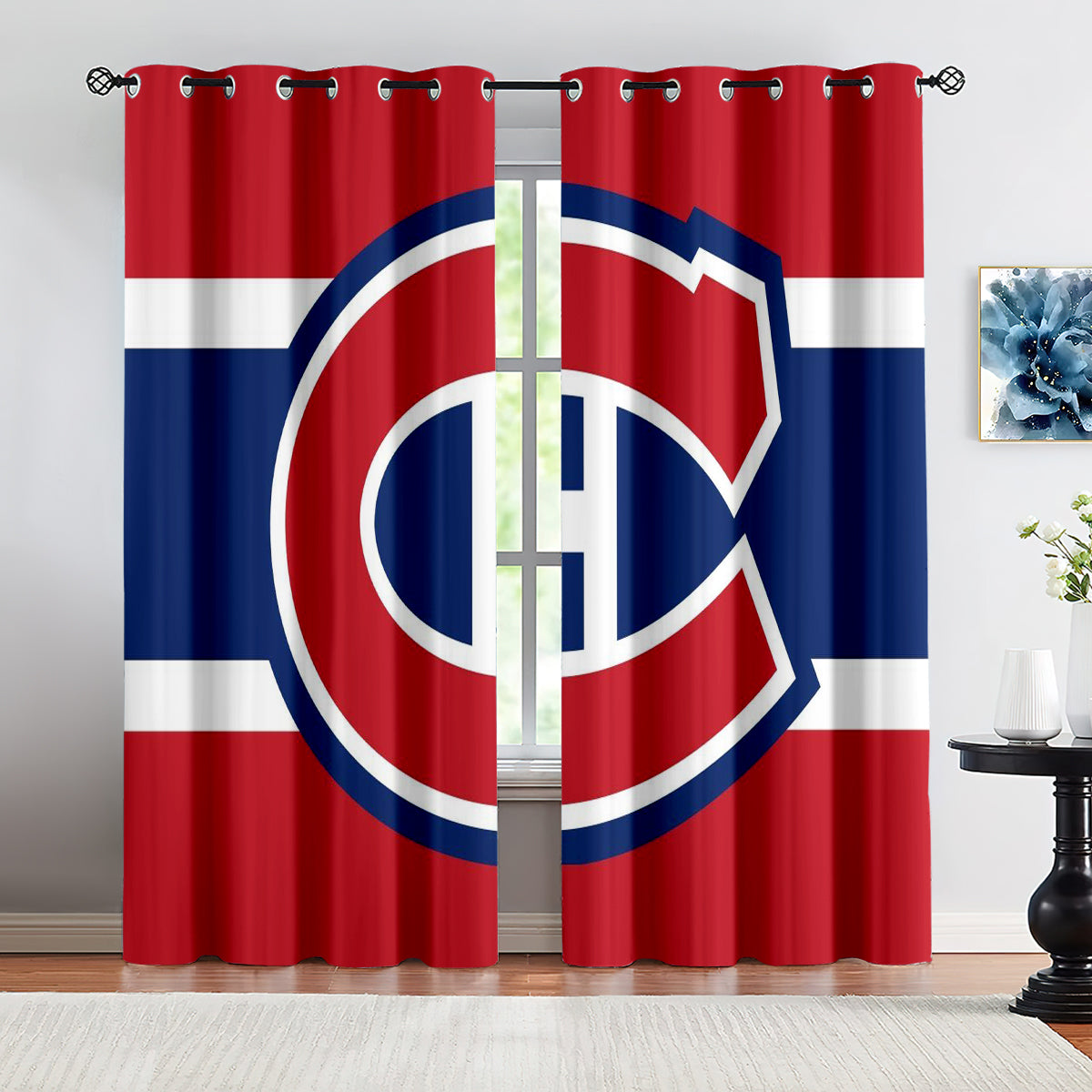 Montreal Canadiens Hockey League Blackout Curtains Drapes For Window Treatment Set