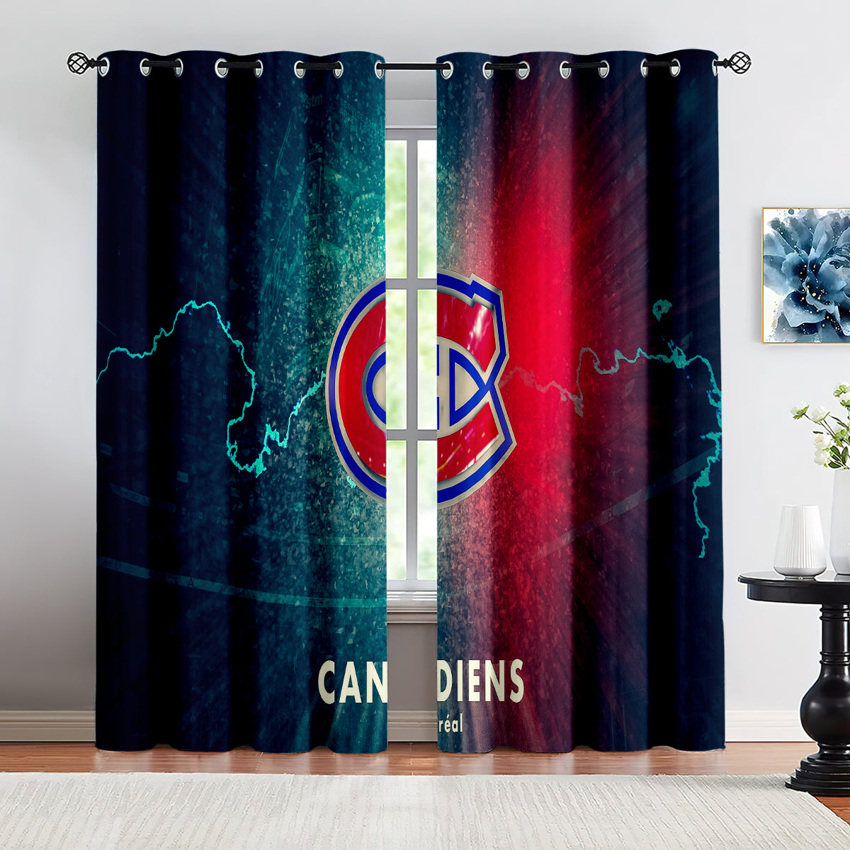 Montreal Canadiens Hockey League Blackout Curtains Drapes For Window Treatment Set