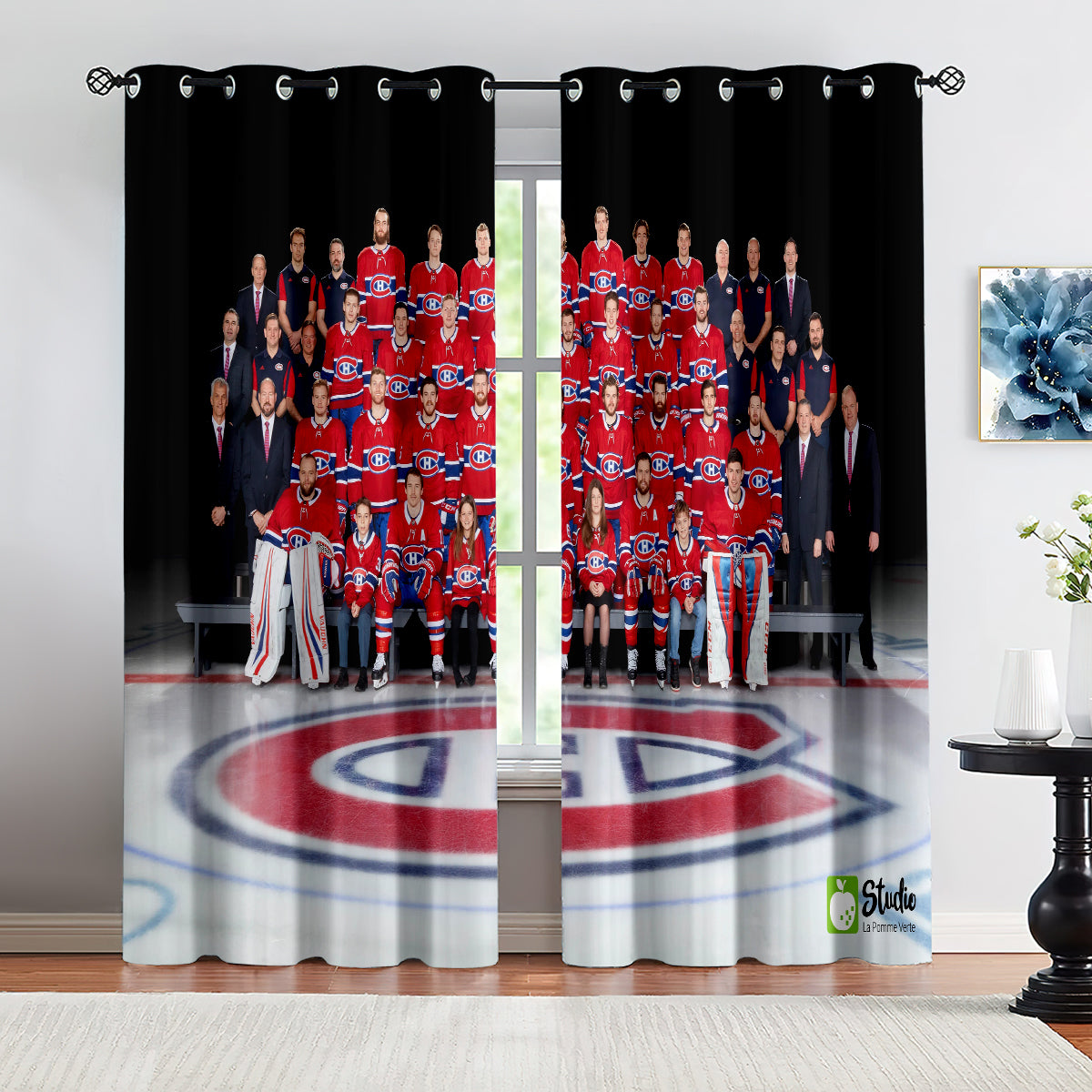 Montreal Canadiens Hockey League Blackout Curtains Drapes For Window Treatment Set