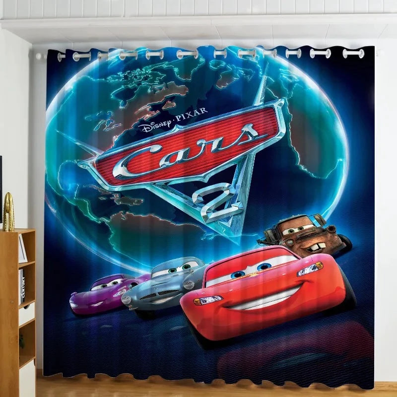 Movie Cars Lightning McQueen Blackout Curtains Drapes For Window Treatment Set