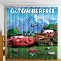Movie Cars Lightning McQueen Blackout Curtains Drapes For Window Treatment Set