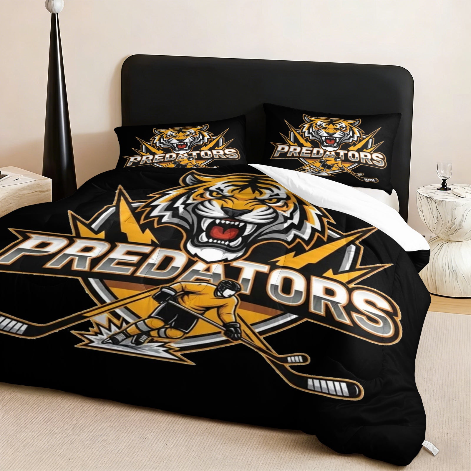 Nashville Predators Hockey League Comforter Pillowcase Sets Blanket All Season Reversible Quilted Duvet