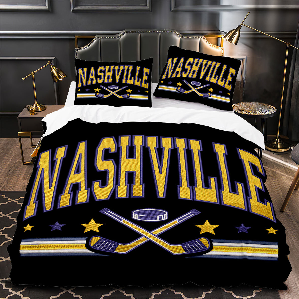 Nashville Predators Hockey Duvet Cover Quilt Case Pillowcase Bedding Set Without Filler