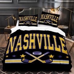 Nashville Predators Hockey Duvet Cover Quilt Case Pillowcase Bedding Set Without Filler
