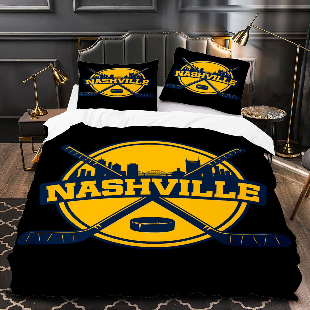 Nashville Predators Hockey Duvet Cover Quilt Case Pillowcase Bedding Set Without Filler