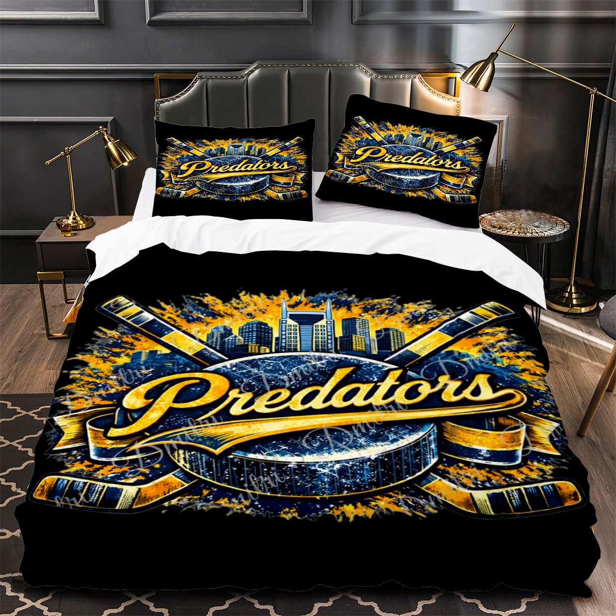 Nashville Predators Hockey Duvet Cover Quilt Case Pillowcase Bedding Set Without Filler