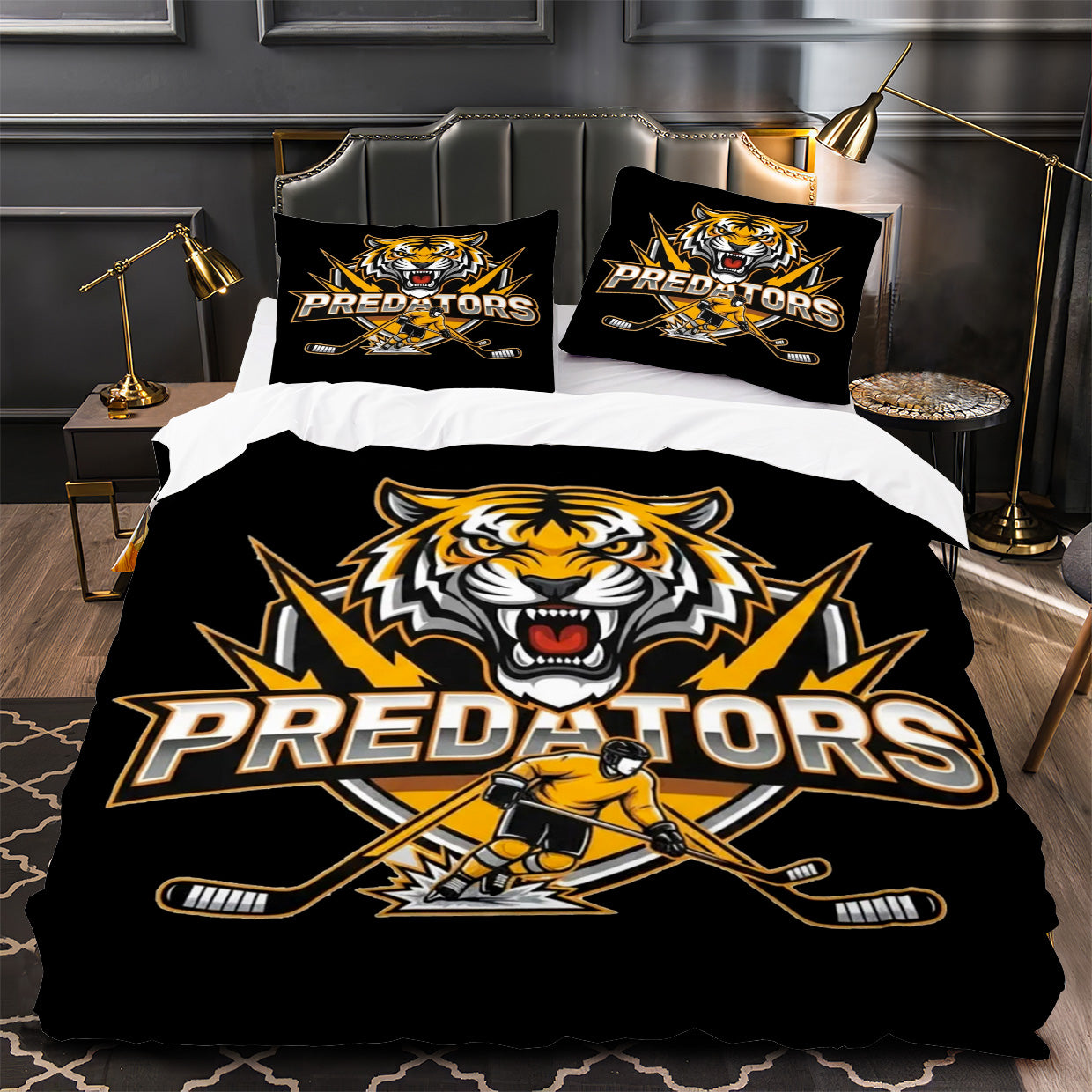 Nashville Predators Hockey Duvet Cover Quilt Case Pillowcase Bedding Set Without Filler