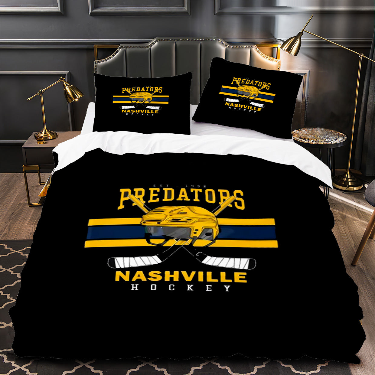 Nashville Predators Hockey Duvet Cover Quilt Case Pillowcase Bedding Set Without Filler