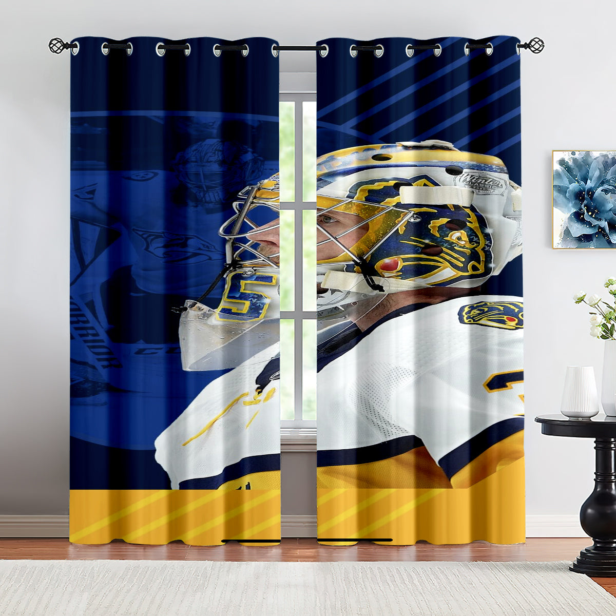 Nashville Predators Hockey League Blackout Curtains Drapes For Window Treatment Set