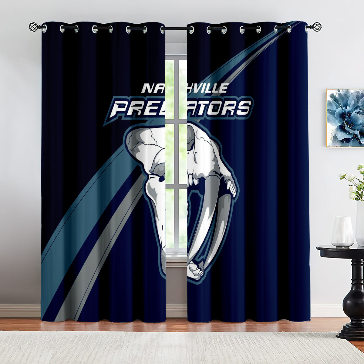 Nashville Predators Hockey League Blackout Curtains Drapes For Window Treatment Set