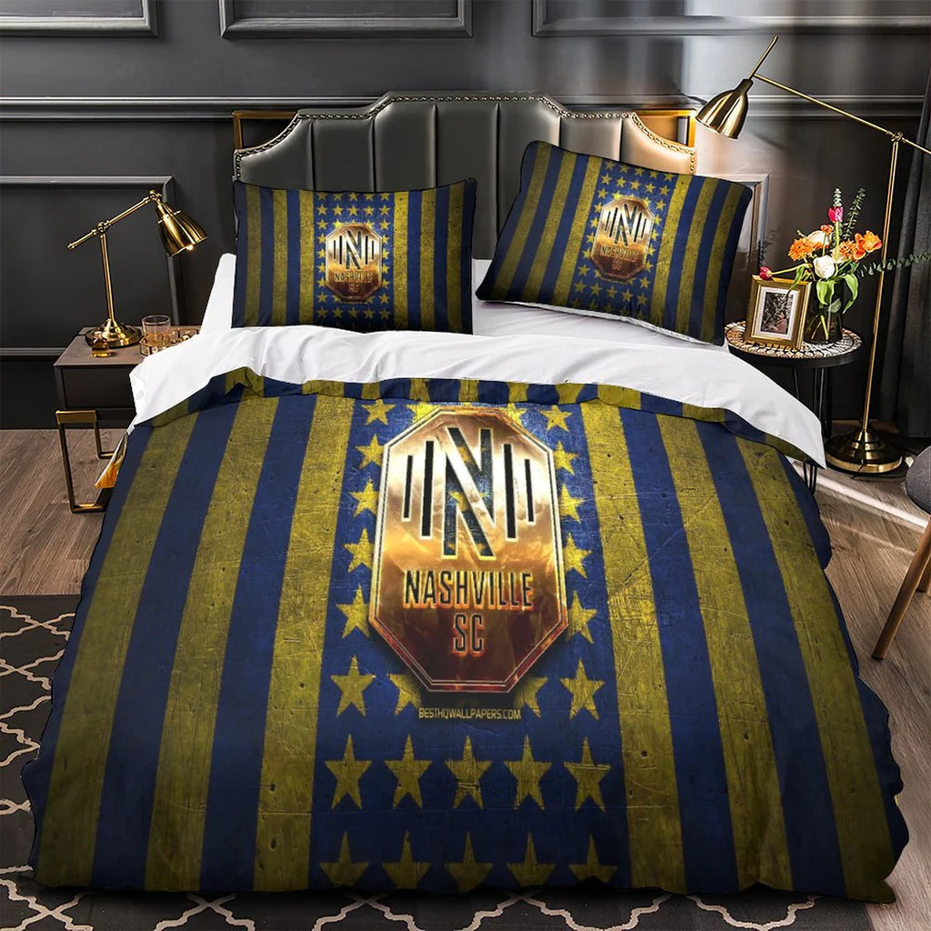 Nashville SC Duvet Cover Quilt Case Pillowcase Bedding Set Without Filler