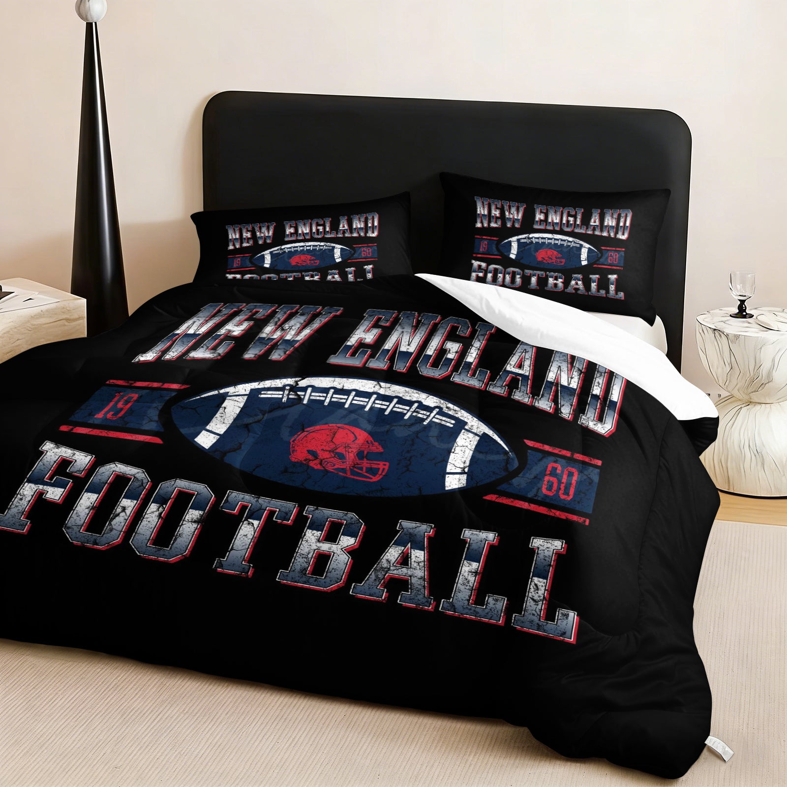 New England Patriots Comforter Pillowcase Sets Blanket All Season Reversible Quilted Duvet