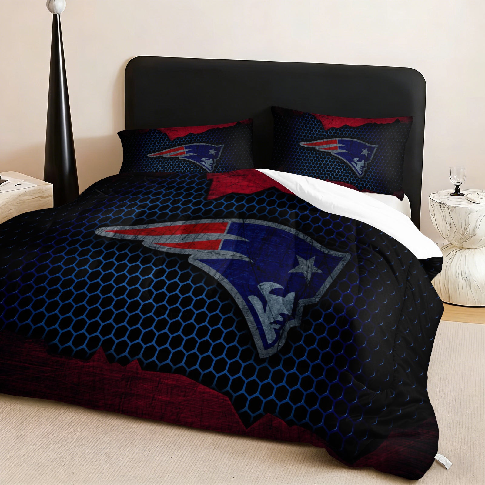 New England Patriots Comforter Pillowcase Sets Blanket All Season Reversible Quilted Duvet